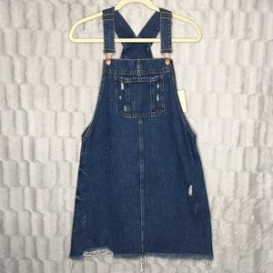 river island denim dungaree dress